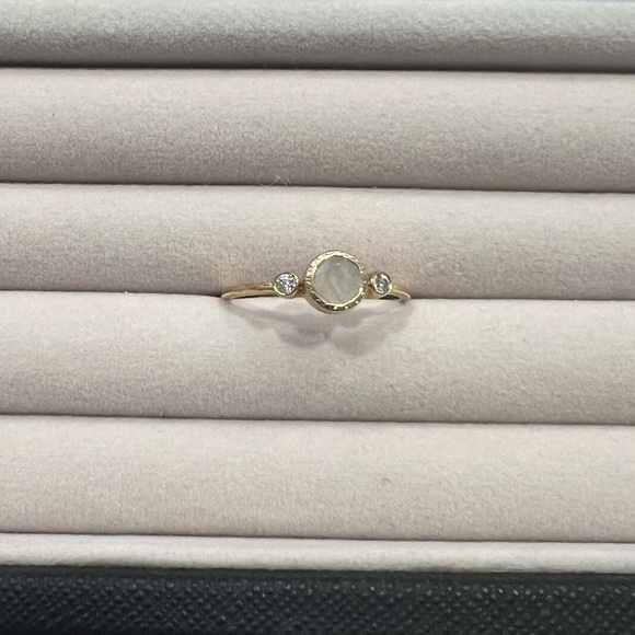 Leah Alexandra Gold Plated Sterling Silver Moonstone Ring in Size 9 - Picture 2 of 7